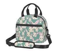 MGGAklp Borsa a tracolla riutilizzabile per il pranzo con stampa di coniglietto per il lavoro e picnic