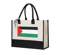 MGGAklp Borsa da donna in tela con stampa bandiera della Palestina, riutilizzabile, per matrimoni, compleanni, vacanze