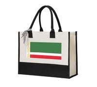 MGGAklp Borsa da donna in tela con stampa bandiera della Repubblica Cecena, borsa regalo riutilizzabile per matrimoni, compleanni, vacanze