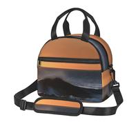 MGGAklp Borsa da pranzo riutilizzabile con stampa di onde sul mare con scritta "Last Sun Rays of Over The Sea Waves"