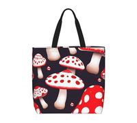MGGAklp Borsa di totalizzatore bianca rossa e della stampa del fungo con le borse riutilizzabili alla moda della spalla della chiusura lampo per il lavoro di acquisto, vacanza