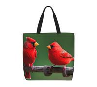 MGGAklp Borsa di totalizzatore della stampa degli uccelli rossi con le borse riutilizzabili alla moda della spalla della chiusura lampo per il lavoro di acquisto, vacanza
