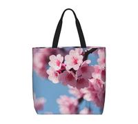 MGGAklp Borsa di totalizzatore della stampa dei fiori di ciliegio con le borse riutilizzabili alla moda della spalla della chiusura lampo per il lavoro di acquisto, le vacanze