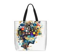MGGAklp Borsa di totalizzatore della stampa del cervello di intelligenza artificiale con le borse riutilizzabili alla moda della spalla della chiusura lampo per il lavoro di acquisto, vacanza