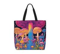 MGGAklp Borsa di totalizzatore della stampa del fungo con le borse riutilizzabili alla moda della spalla della chiusura lampo per il lavoro di acquisto, vacanza