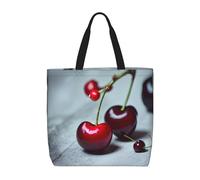 MGGAklp Borsa di totalizzatore della stampa del modello delle ciliegie rosse con le borse riutilizzabili alla moda della spalla della chiusura lampo per il lavoro di acquisto, vacanza