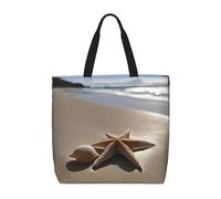 MGGAklp Borsa di totalizzatore della stampa della spiaggia di sabbia della conchiglia delle stelle marine con le borse riutilizzabili alla moda della spalla della chiusura lampo per il lavoro di