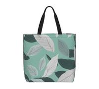 MGGAklp Borsa di totalizzatore della stampa delle foglie grigie della menta con le borse riutilizzabili alla moda della spalla della chiusura lampo per il lavoro di acquisto,