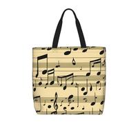 MGGAklp Borsa di totalizzatore della stampa delle note musicali con le borse riutilizzabili alla moda della spalla della chiusura lampo per il lavoro di acquisto, le vacanze