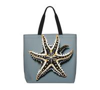 MGGAklp Borsa di totalizzatore della stampa delle stelle marine sveglie con le borse riutilizzabili alla moda della spalla della chiusura lampo per il lavoro di acquisto, le vacanze
