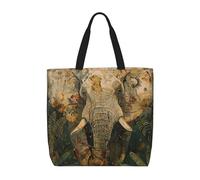 MGGAklp Borsa di totalizzatore della stampa dell'elefante con le borse riutilizzabili alla moda della spalla della chiusura lampo per il lavoro di acquisto, vacanza