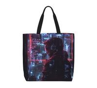 MGGAklp Borsa di totalizzatore della stampa dell'era di hacker con le borse riutilizzabili alla moda della spalla della chiusura lampo per il lavoro di shopping, le vacanze
