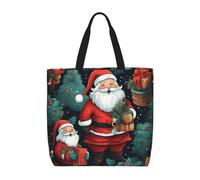 MGGAklp Borsa di totalizzatore della stampa dell'uomo di Natale sveglio con le borse riutilizzabili alla moda della spalla della chiusura lampo per il lavoro di acquisto,