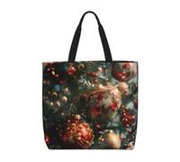 MGGAklp Borsa di totalizzatore della stampa di buon Natale con le borse riutilizzabili alla moda della spalla della chiusura lampo per il lavoro di acquisto, vacanza