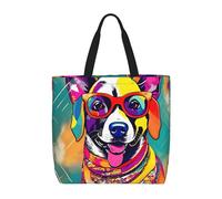 MGGAklp Borsa di totalizzatore divertente della stampa del cane con le borse riutilizzabili alla moda della spalla della chiusura lampo per il lavoro di acquisto, vacanza