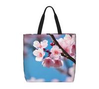 MGGAklp Borsa di totalizzatore rosa della stampa dei fiori di ciliegio con le borse riutilizzabili alla moda della spalla della chiusura lampo per il lavoro di acquisto, le vacanze
