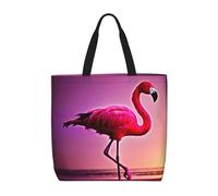 MGGAklp Borsa di totalizzatore rosa della stampa del modello del fenicottero con le borse riutilizzabili alla moda della spalla della chiusura lampo per il lavoro di acquisto, vacanza