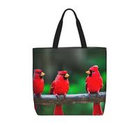 MGGAklp Borsa di totalizzatore sveglia rossa della stampa degli uccelli con le borse riutilizzabili alla moda della spalla della chiusura lampo per il lavoro di acquisto, vacanza