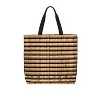 MGGAklp Borsa di totalizzatore tessuta vimini della stampa del modello con le borse riutilizzabili alla moda della spalla della chiusura lampo per il lavoro di acquisto, vacanza