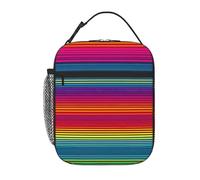 MGGAklp Borsa portapranzo con stampa arcobaleno, portatile, riutilizzabile, con cerniera, per lavoro, picnic, viaggi, campeggio