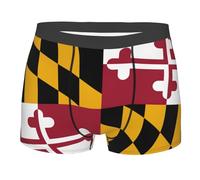 MGGAklp Boxer da uomo con stampa della bandiera del Maryland Stato, traspirante, morbido ed elastico, Nero , XXL Short