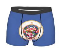 MGGAklp Boxer da uomo con stampa della bandiera del Minnesota Stato, traspirante, morbido, elasticizzato, intimo, Nero , L Short