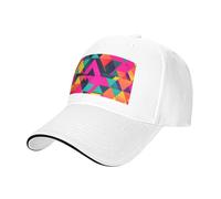 MGGAklp Cappello classico regolabile della casquette della stampa del triangolo variopinto con la moda per il camionista unisex, bianco, Taglia unica