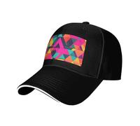 MGGAklp Cappello classico regolabile della casquette della stampa del triangolo variopinto con la moda per il camionista unisex, Nero , Taglia unica