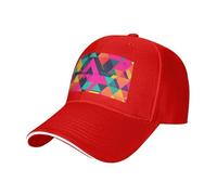 MGGAklp Cappello classico regolabile della casquette della stampa del triangolo variopinto con la moda per il camionista unisex, Rosso, Taglia unica