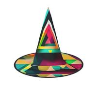 MGGAklp Cappello colorato del partito della stampa del modello del triangolo di Halloween di Carnevale cappelli delle streghe per le feste a tema