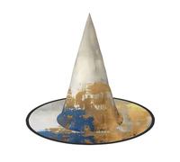 MGGAklp Cappello da festa con stampa bianca blu oro cappello Halloween carnevale streghe cappelli per feste a tema decorazione di festa