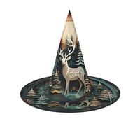 MGGAklp Cappello da festa con stampa cervo di Natale, Halloween, carnevale, streghe, cappelli per feste a tema, decorazione per feste