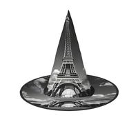 MGGAklp Cappello da festa con stampa di Parigi Torre Eiffel e nuvole, per Halloween, carnevale, streghe, cappelli per feste a tema, decorazione per feste