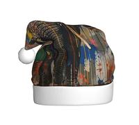 MGGAklp Cappello di Babbo Natale con stampa elefante per adulti Natale Capodanno forniture per feste