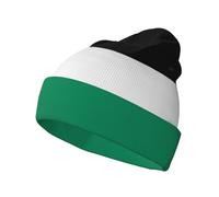 MGGAklp Cappello invernale alla moda con stampa bandiera della Palestina, elastico, caldo, per donne e uomini, nero