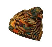 MGGAklp Cappello invernale alla moda lavorato a maglia con stampa nativa americana, elastico, caldo, per donne e uomini, nero