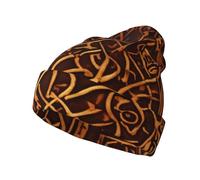 MGGAklp Cappello invernale alla moda lavorato a maglia con stampa nativa americana, elastico, caldo, per donne e uomini, nero