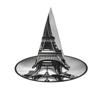 MGGAklp Cappello nero con stampa Torre Eiffel di Parigi Halloween Carnevale Streghe Cappelli per feste a tema Decorazione di vacanza