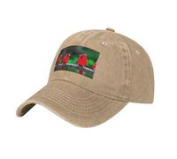 MGGAklp Cappello regolabile con stampa di uccelli rossi perfetti per sport e attività all'aperto, unisex per adulti, Naturale, Taglia unica