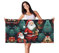 MGGAklp Carino Natale Man Stampa Quick Dry Sand Free Leggero Telo Da Spiaggia Per Adulti Donne Viaggio Nuoto