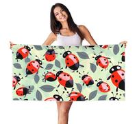 MGGAklp Coccinelle Cartoon Pattern Print Quick Dry Sand Free leggero telo mare per adulti donne viaggio nuoto