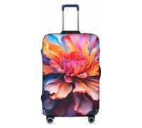 MGGAklp Copertura della valigia di viaggio del graffio della protezione della valigia di allungamento lavabile della stampa del fiore colorato per adulti, bianco, L
