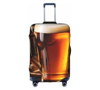 MGGAklp Copertura della valigia di viaggio del protettore della valigia di allungamento lavabile della stampa della birra anti graffio per adulti, bianco, L