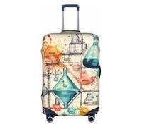 MGGAklp Copertura della valigia di viaggio della protezione antigraffio della valigia di allungamento lavabile della stampa della chimica per adulti, bianco, M