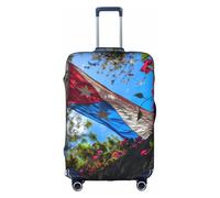 MGGAklp Copertura per valigia da viaggio con stampa bandiera di Porto Rico, lavabile, elasticizzata, antigraffio, per adulti, bianco, M