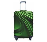 MGGAklp Copertura per valigia da viaggio con stampa curva verde, lavabile, elasticizzata, antigraffio, per adulti, bianco, L