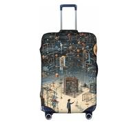 MGGAklp Copertura per valigia da viaggio con stampa fisica lavabile elasticizzata antigraffio per adulti, bianco, XL