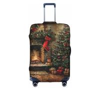 MGGAklp Copertura per valigia da viaggio con stampa Merry Christmas, lavabile, elasticizzata, antigraffio, per adulti, bianco, L