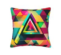 MGGAklp Cuscino quadrato decorativo con stampa a triangolo colorato per la casa, soggiorno, camera da letto, letto all'aperto