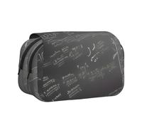 MGGAklp Custodia per penne a conchiglia con stampa con simboli matematici e doppia cerniera, portatile, per scuola e ufficio